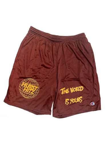 Hurst Hitz The World is Yours Maroon Shorts