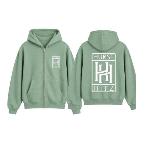 ** PREORDER** Hurst Hitz Zip Up Jacket Evergreen/White 006