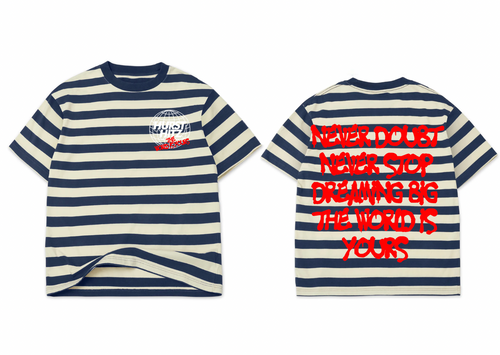**PRE ORDER** Hurst Hitz Blue Striped Oversize Box Short Sleeve Tee